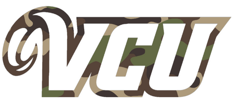 VCU Virginia Commonwealth Rams Woodland Camo Camouflage Team Logo Premium DieCut Vinyl Decal PICK SIZE