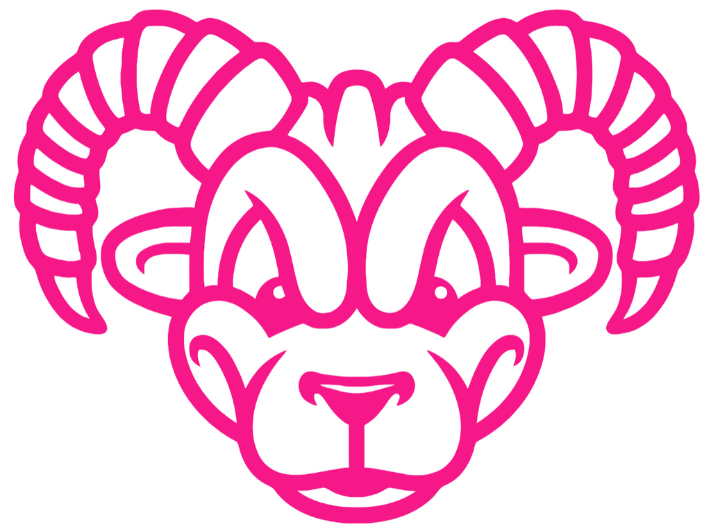VCU Virginia Commonwealth Rams Hot Pink Rodney Mascot Logo Premium DieCut Vinyl Decal PICK SIZE