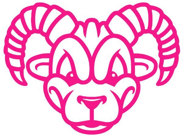 VCU Virginia Commonwealth Rams Hot Pink Rodney Mascot Logo Premium DieCut Vinyl Decal PICK SIZE