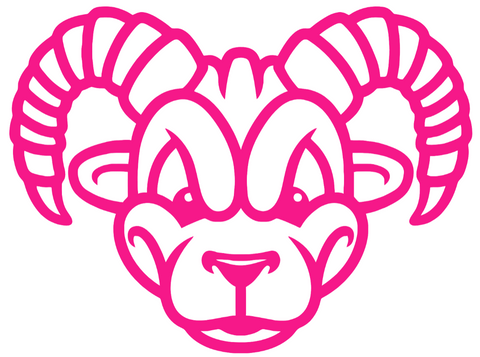 VCU Virginia Commonwealth Rams Hot Pink Rodney Mascot Logo Premium DieCut Vinyl Decal PICK SIZE