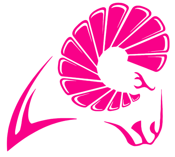 VCU Virginia Commonwealth Rams Hot Pink Retro Throwback Logo Premium DieCut Vinyl Decal PICK SIZE