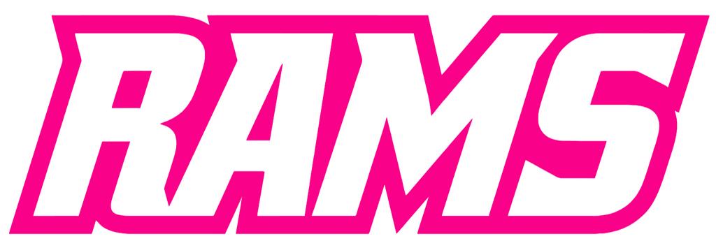VCU Virginia Commonwealth Rams Hot Pink Team Name Logo Premium DieCut Vinyl Decal PICK SIZE