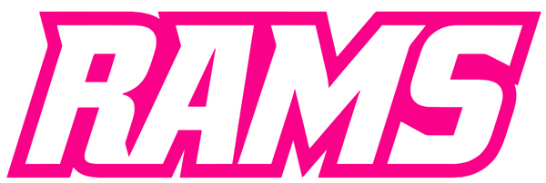 VCU Virginia Commonwealth Rams Hot Pink Team Name Logo Premium DieCut Vinyl Decal PICK SIZE
