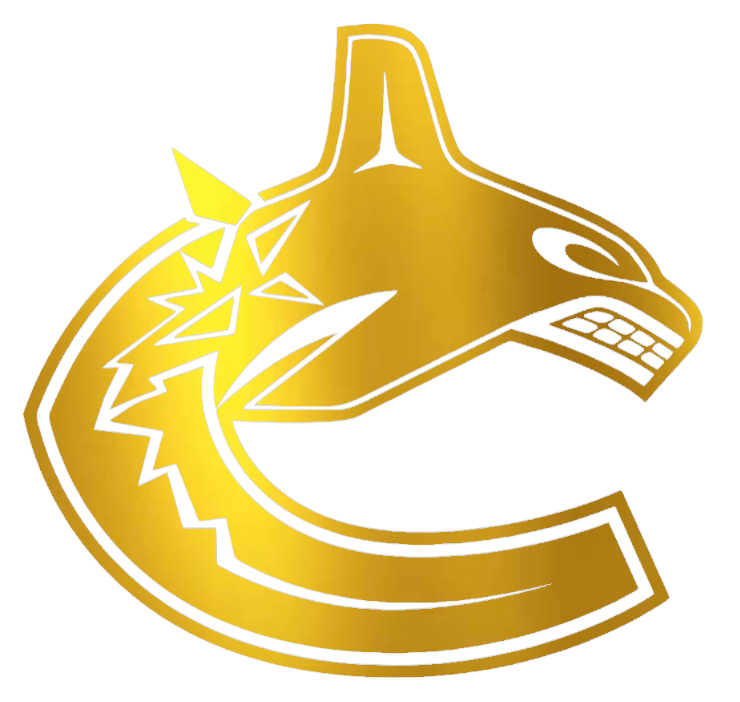 Vancouver Canucks GOLD CHROME MIRROR Team Logo Premium DieCut Vinyl Decal PICK SIZE