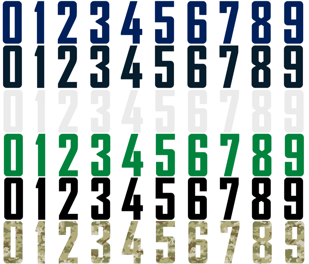 Vancouver Canucks Helmet Jersey Style Vinyl Number Decal Sheet Set of 50 #0-9 - Pick Color & Size