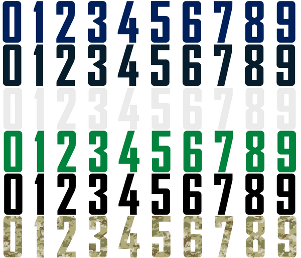 Vancouver Canucks Helmet Jersey Style Vinyl Number Decal Sheet Set of 50 #0-9 - Pick Color & Size