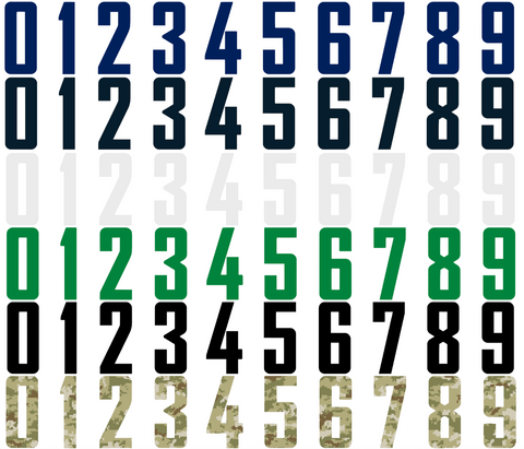 Vancouver Canucks Helmet Jersey Style Vinyl Number Decal Sheet Set of 50 #0-9 - Pick Color & Size