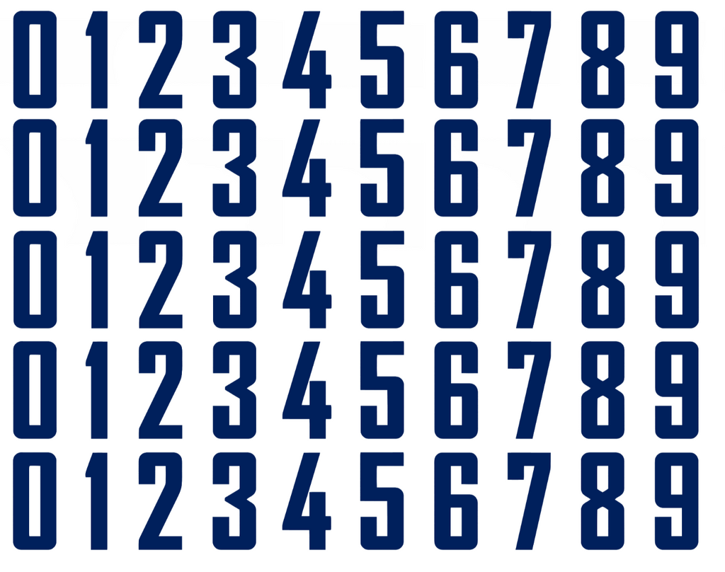 Vancouver Canucks Helmet Jersey Style Vinyl Number Decal Sheet Set of 50 #0-9 - Pick Color & Size