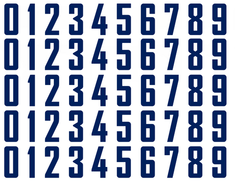 Vancouver Canucks Helmet Jersey Style Vinyl Number Decal Sheet Set of 50 #0-9 - Pick Color & Size