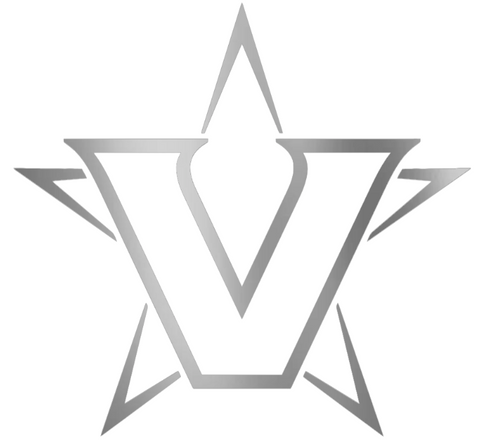 Vanderbilt Commodores SILVER CHROME MIRROR Alternate Logo Premium DieCut Vinyl Decal PICK SIZE