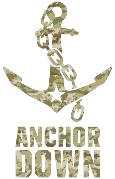 Vanderbilt Commodores Anchor Down Logo Salute to Service Camouflage Camo Vinyl Decal PICK SIZE