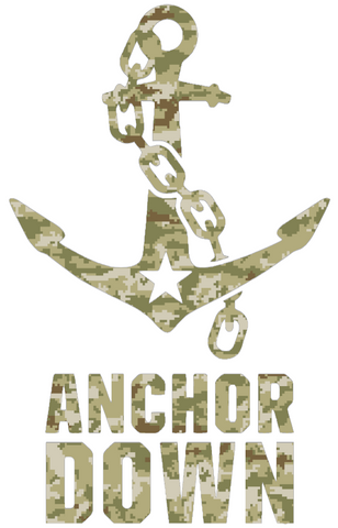Vanderbilt Commodores Anchor Down Logo Salute to Service Camouflage Camo Vinyl Decal PICK SIZE