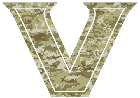 Vanderbilt Commodores Team Logo Salute to Service Camouflage Camo Vinyl Decal PICK SIZE