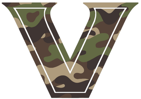 Vanderbilt Commodores Woodland Camo Camouflage Team Logo Premium DieCut Vinyl Decal PICK SIZE