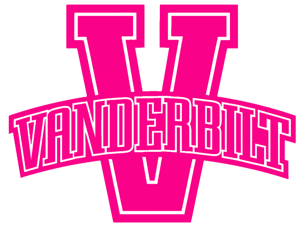 Vanderbilt Commodores Hot Pink Retro Throwback Logo Premium DieCut Vinyl Decal PICK SIZE