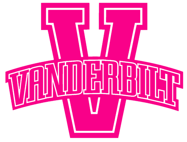 Vanderbilt Commodores Hot Pink Retro Throwback Logo Premium DieCut Vinyl Decal PICK SIZE