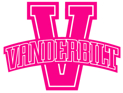 Vanderbilt Commodores Hot Pink Retro Throwback Logo Premium DieCut Vinyl Decal PICK SIZE