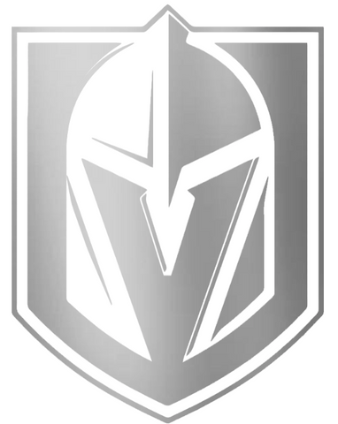 Vegas Golden Knights SILVER CHROME MIRROR Team Logo Premium DieCut Vinyl Decal PICK SIZE