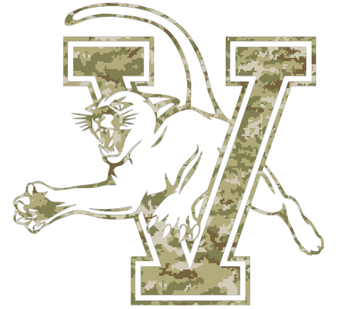 Vermont Catamounts Team Logo Salute to Service Camouflage Camo Vinyl Decal PICK SIZE