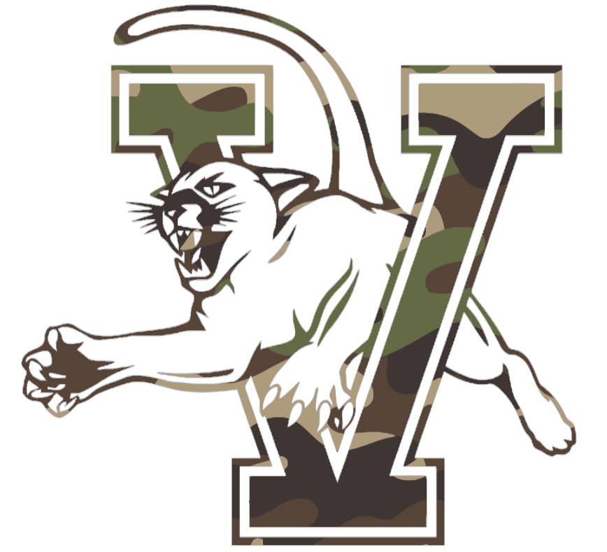 Vermont Catamounts Woodland Camo Camouflage Team Logo Premium DieCut Vinyl Decal PICK SIZE