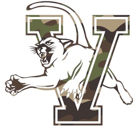 Vermont Catamounts Woodland Camo Camouflage Team Logo Premium DieCut Vinyl Decal PICK SIZE