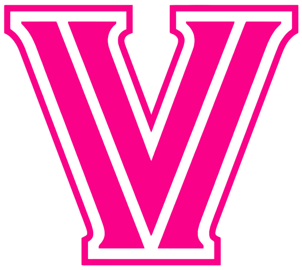Villanova Wildcats Hot Pink Team Logo Premium DieCut Vinyl Decal PICK SIZE