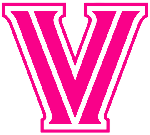 Villanova Wildcats Hot Pink Team Logo Premium DieCut Vinyl Decal PICK SIZE