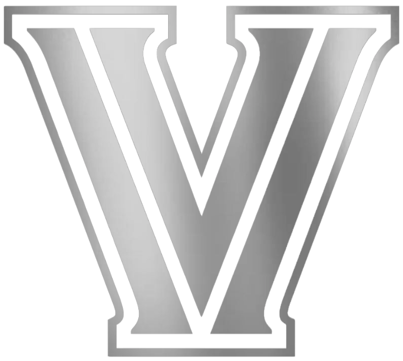 Villanova Wildcats SILVER CHROME MIRROR Team Logo Premium DieCut Vinyl Decal PICK SIZE