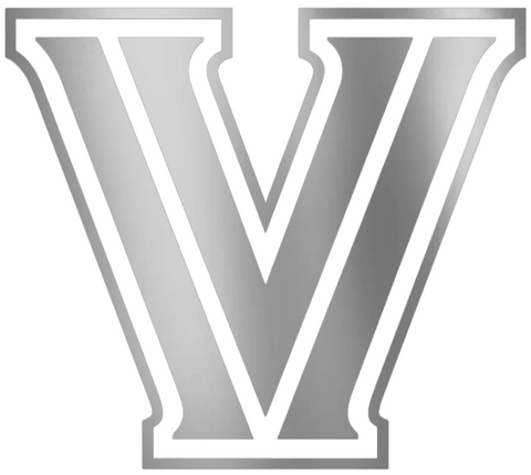 Villanova Wildcats SILVER CHROME MIRROR Team Logo Premium DieCut Vinyl Decal PICK SIZE