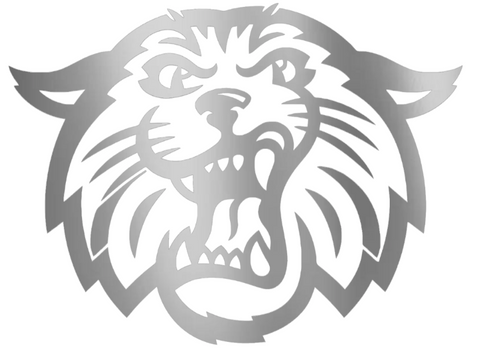 Villanova Wildcats SILVER CHROME MIRROR Mascot Logo Premium DieCut Vinyl Decal PICK SIZE