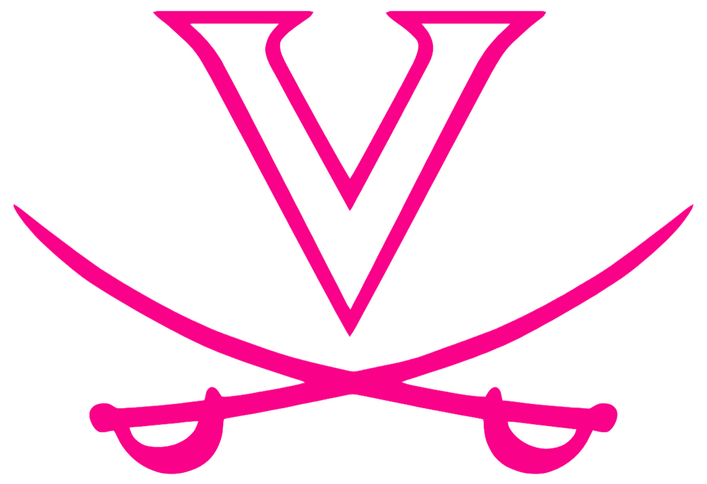 Virginia Cavaliers Hot Pink Retro Throwback Logo Premium DieCut Vinyl Decal PICK SIZE
