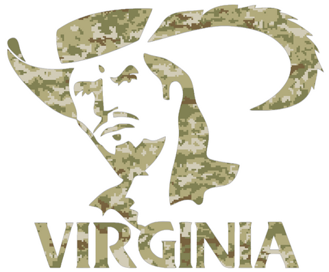 Virginia Cavaliers Retro Throwback Logo Salute to Service Camouflage Camo Vinyl Decal PICK SIZE
