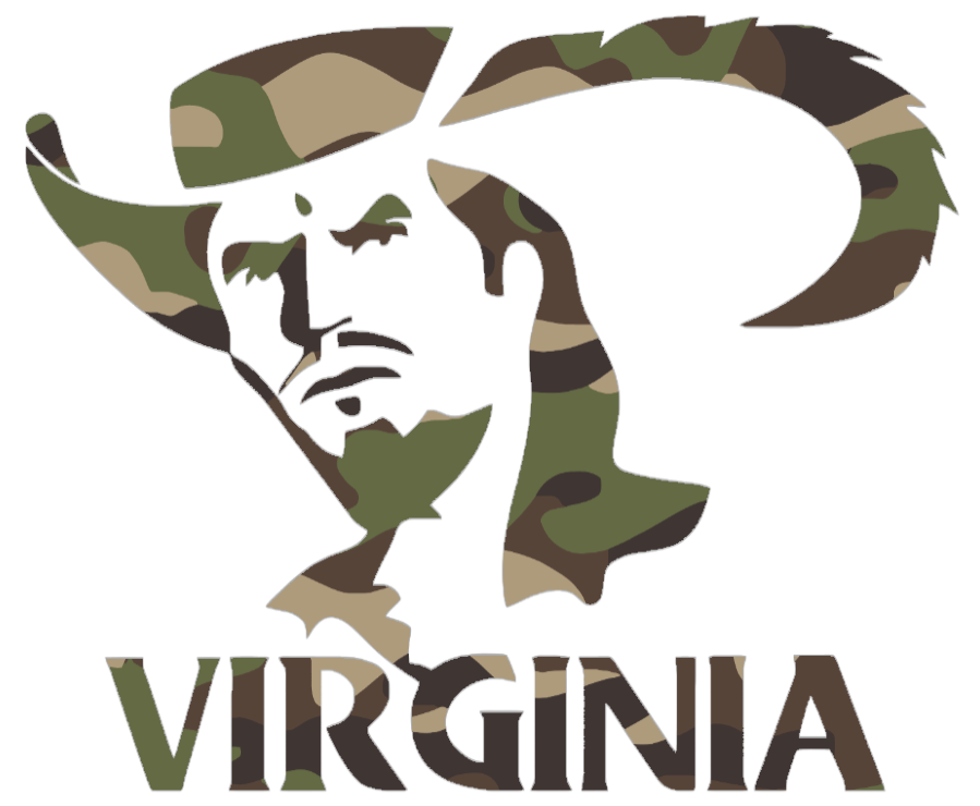 Virginia Cavaliers Woodland Camo Camouflage Retro Throwback Logo Premium DieCut Vinyl Decal PICK SIZE