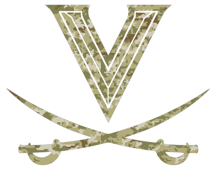 Virginia Cavaliers Team Logo Salute to Service Camouflage Camo Vinyl Decal PICK SIZE