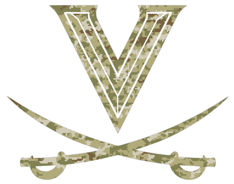 Virginia Cavaliers Team Logo Salute to Service Camouflage Camo Vinyl Decal PICK SIZE