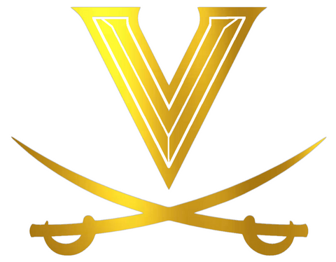 Virginia Cavaliers GOLD CHROME MIRROR Team Logo Premium DieCut Vinyl Decal PICK SIZE