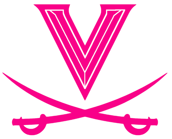 Virginia Cavaliers Hot Pink Team Logo Premium DieCut Vinyl Decal PICK SIZE