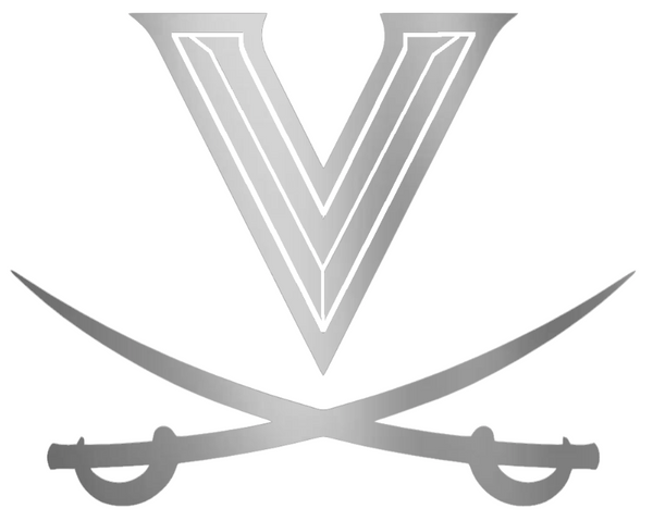 Virginia Cavaliers SILVER CHROME MIRROR Team Logo Premium DieCut Vinyl Decal PICK SIZE
