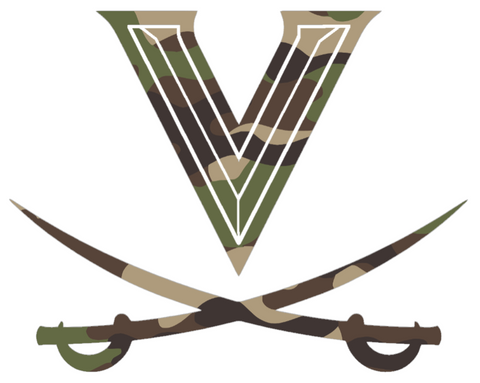 Virginia Cavaliers Woodland Camo Camouflage Team Logo Premium DieCut Vinyl Decal PICK SIZE