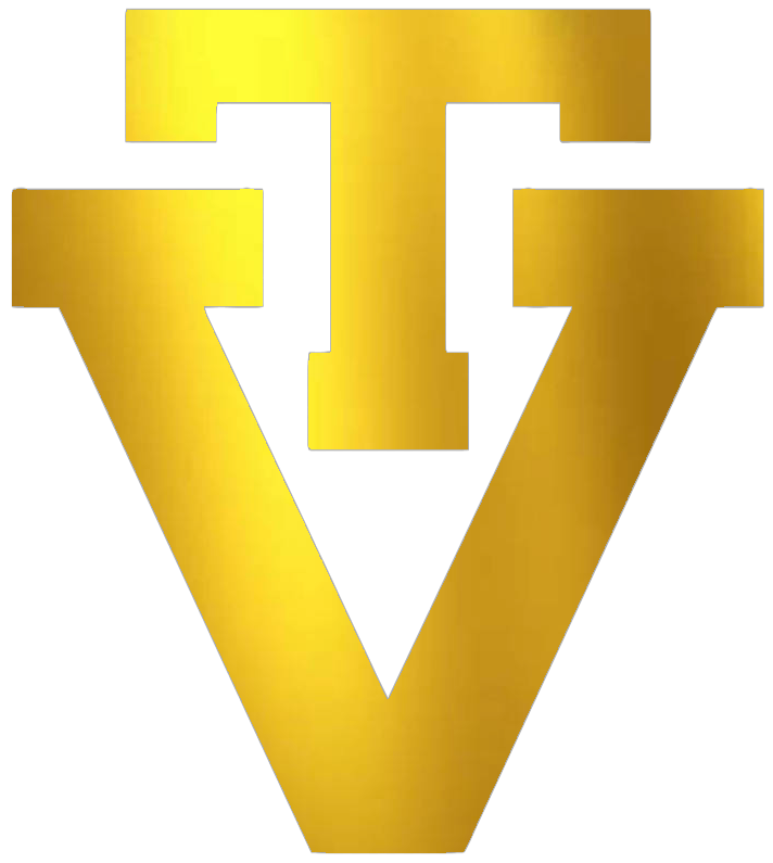 Virginia Tech Hokies GOLD CHROME MIRROR Retro Throwback Logo Premium DieCut Vinyl Decal PICK SIZE