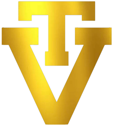 Virginia Tech Hokies GOLD CHROME MIRROR Retro Throwback Logo Premium DieCut Vinyl Decal PICK SIZE