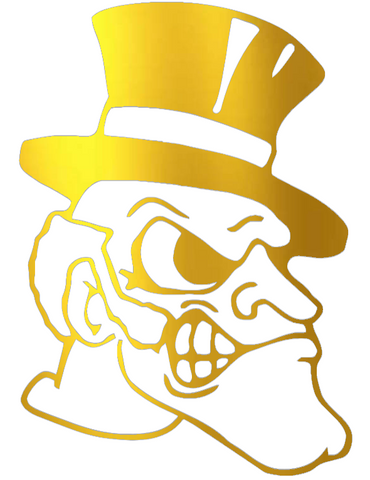 Wake Forest Demon Deacons GOLD CHROME MIRROR Retro Throwback Logo Premium DieCut Vinyl Decal PICK SIZE