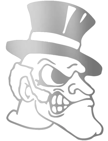 Wake Forest Demon Deacons SILVER CHROME MIRROR Retro Throwback Logo Premium DieCut Vinyl Decal PICK SIZE