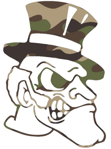 Wake Forest Demon Deacons Woodland Camo Camouflage Retro Throwback Logo Premium DieCut Vinyl Decal PICK SIZE