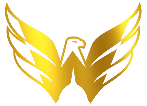 Washington Capitals GOLD CHROME MIRROR Alternate Logo Premium DieCut Vinyl Decal PICK SIZE