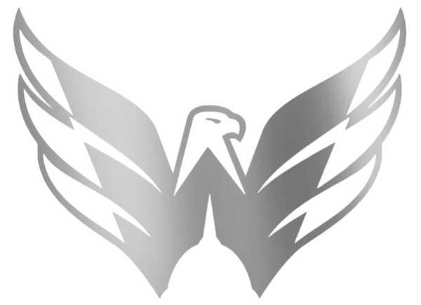 Washington Capitals SILVER CHROME MIRROR Alternate Logo Premium DieCut Vinyl Decal PICK SIZE