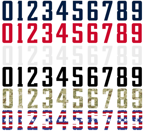 Washington Capitals Helmet Jersey Style Vinyl Number Decal Sheet Set of 50 #0-9 - Pick Color & Size