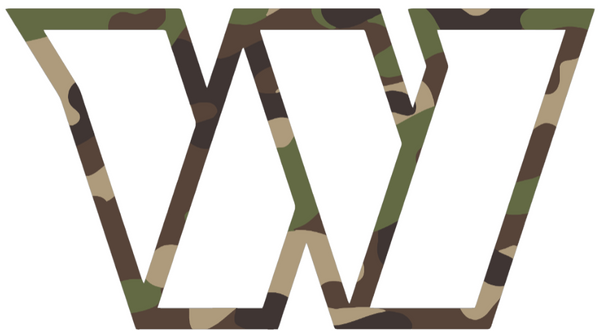 Washington Commanders Woodland Camo Camouflage Alternate Logo Premium DieCut Vinyl Decal PICK SIZE