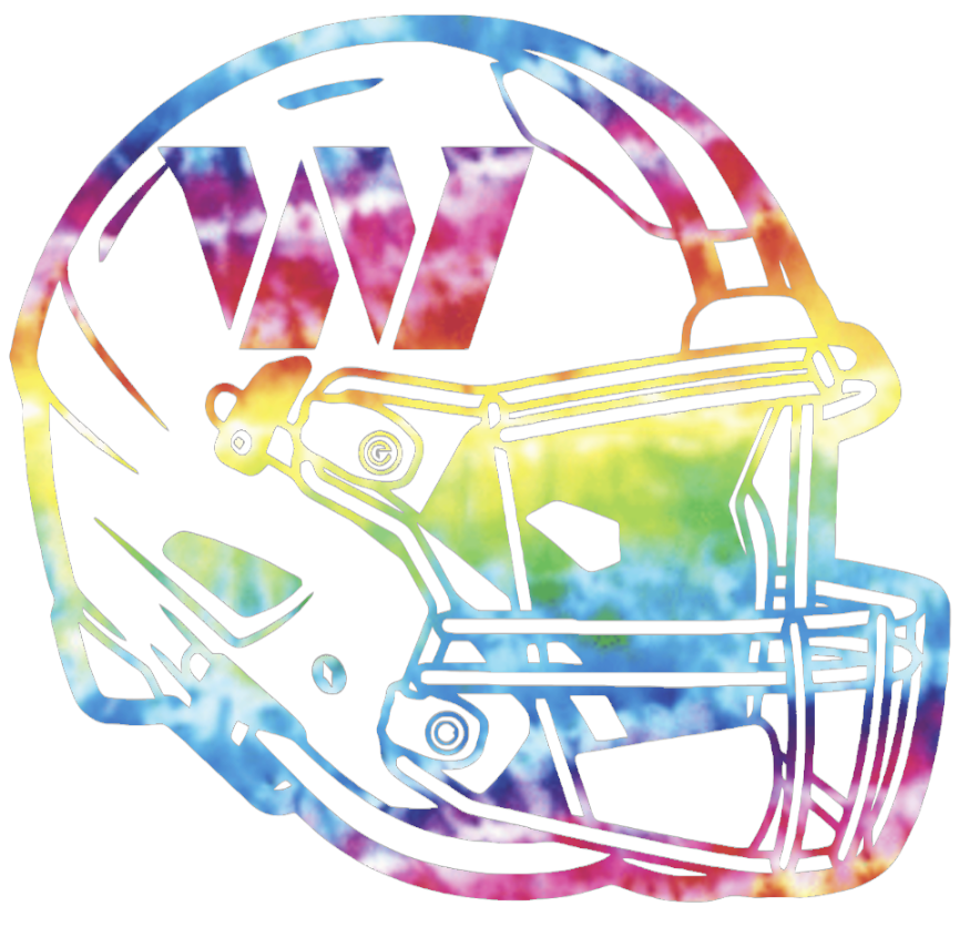 Washington Commanders Crucial Catch Cancer Football Helmet Tie Dye Vinyl Decal PICK SIZE