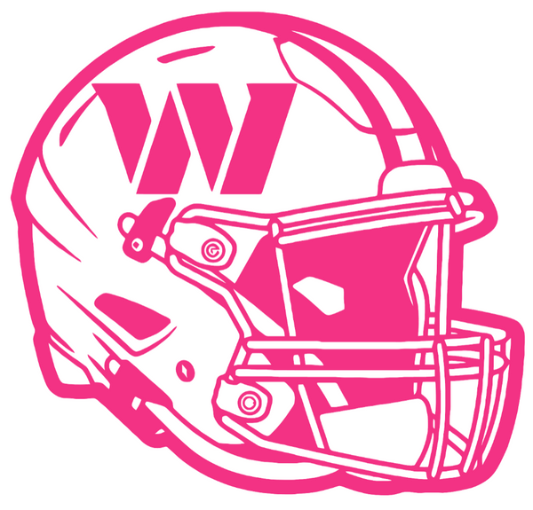 Washington Commanders HOT PINK Football Helmet Premium DieCut Vinyl Decal PICK SIZE